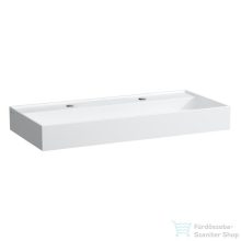   Laufen Kartell By Laufen 100x46 cm-es csiszolt aljú mosdó 2 csaplyukkal,túlfolyó nélkül,matt fehér H8163377571151