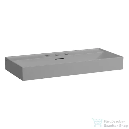 Laufen Kartell 100x46 cm-es csiszolt aljú mosdó 3 csaplyukkal,Matt szürke H8163377591081