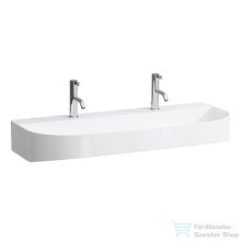   Laufen Sonar 100x42 cm-es csiszolt aljú mosdótál 2 csaplyukkal,túlfolyó nélkül,LCC bevonattal,fehér H8163474001151