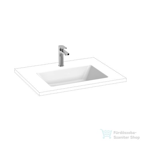 Jika CUBITO 53,5x37 cm-es alulról beépíthető, csaplyuk nélküli mosdó Jika Perla bevonattal, fehér H8164221001091