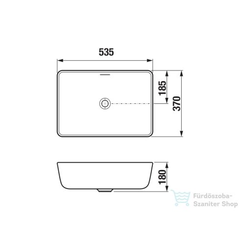 Jika CUBITO 53,5x37 cm-es alulról beépíthető, csaplyuk nélküli mosdó Jika Perla bevonattal, fehér H8164221001091