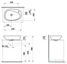 Laufen Palomba 60x40 mosdótál 1 csaplyukkal H8168030001041 ( 816803 )