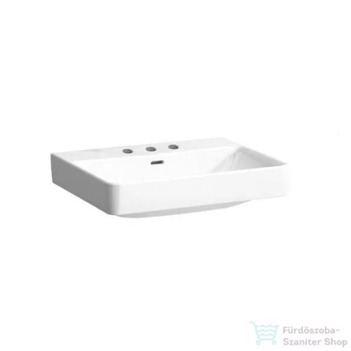 Laufen Pro S 60x46,5 cm-es csiszolt aljú mosdó 3 csaplyukkal,LCC Active bevonattal,fehér H816963A001081