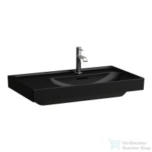   Laufen MEDA 80x46 cm-es falra/bútorra szerelhető mosdó bal oldali pulttal,matt fekete H8171157161041
