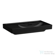   Laufen MEDA 80x46 cm-es falra/bútorra szerelhető mosdó 3 csaplyukkal, bal oldali pulttal, matt fekete H8171157161081