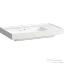   Laufen MEDA 80x46 cm-es falra/bútorra szerelhető mosdó csaplyuk nélkül,LCC bevonattal,jobb oldali pulttal,fehér H8171164001091