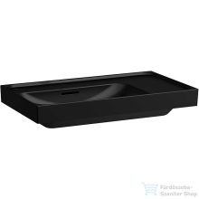   Laufen MEDA 80x46 cm-es falra/bútorra szerelhető mosdó csaplyuk nélkül,jobb oldali pulttal, matt fekete H8171167161091