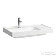   Laufen MEDA 80x46 cm-es falra/bútorra szerelhető mosdó túlfolyó nélkül,jobb oldali pulttal,matt fehér H8171167571111