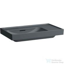   Laufen MEDA 80x46 cm-es falra/bútorra szerelhető mosdó csaplyuk nélkül,jobb oldali pulttal, matt grafit H8171167581091