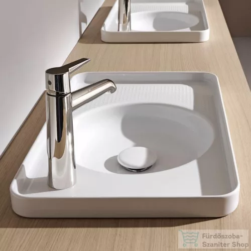 Laufen Val 55x36 cm-es beépíthető mosdó bal oldali csaplyukkal,túlfolyó nélkül,LCC bevonattal,Fehér H8172814001131