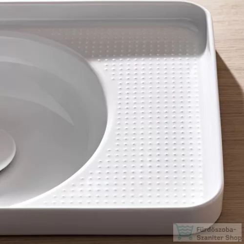 Laufen Val 55x36 cm-es beépíthető mosdó bal oldali csaplyukkal,túlfolyó nélkül,LCC bevonattal,Fehér H8172814001131