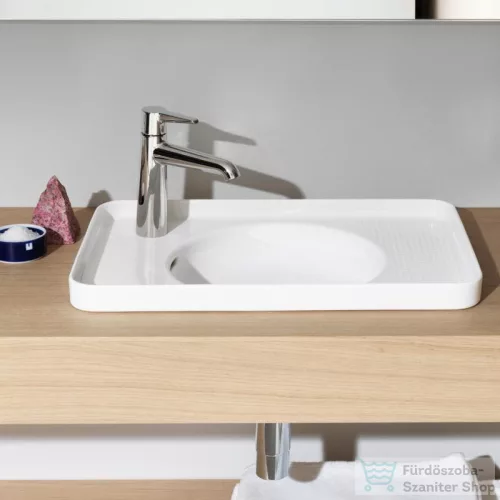 Laufen Val 55x36 cm-es beépíthető mosdó bal oldali csaplyukkal,LCC Active bevonattal,Fehér H817281A001051