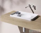 Laufen Val SaphirKeramik 55x36 cm-es beültethető mosdó csaplyuk nélkül,LCC Active bevonattal,fehér H817281A001091