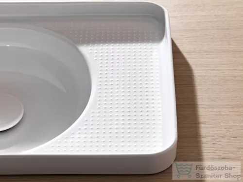 Laufen Val SaphirKeramik 55x36 cm-es beültethető mosdó csaplyuk nélkül,LCC Active bevonattal,fehér H817281A001091