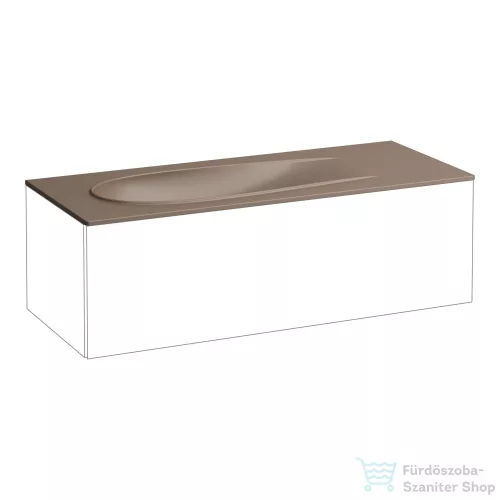 Laufen ILBAGNOALESSI 120x50 cm-es beépíthető mosdó kerámia leeresztő szeleppel,Caffé matt H8179791881041