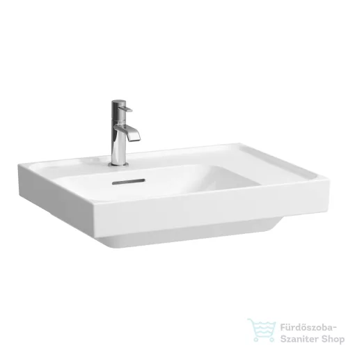 Laufen MEDA 60x46 cm-es csiszolt aljú mosdó jobb oldali polccal, LCC bevonattal, fehér H8181114001041