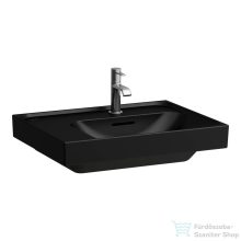   Laufen MEDA 60x46 cm-es csiszolt aljú mosdó bal oldali polccal, matt fekete H8181127161041