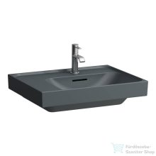   Laufen MEDA 60x46 cm-es csiszolt aljú mosdó bal oldali polccal, matt graphite H8181127581041