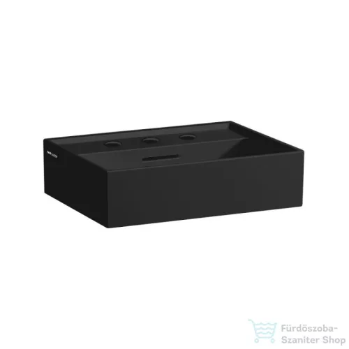 Laufen Kartell 45x34 cm-es csiszolt aljú mosdó 3 csaplyukkal,matt fekete H8183307161081