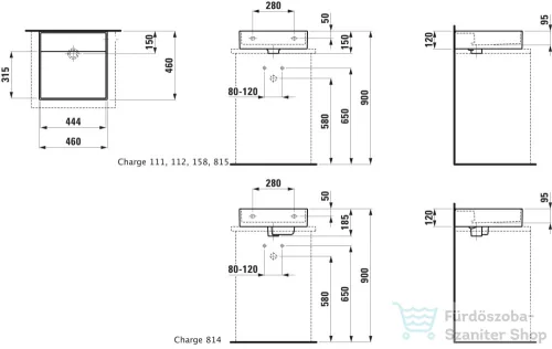 Laufen Kartell By Laufen 46x46 cm-es csiszolt aljú mosdó csaplyuk és túlfolyó nélkül,LCC bevonattal,fehér H8183314001121