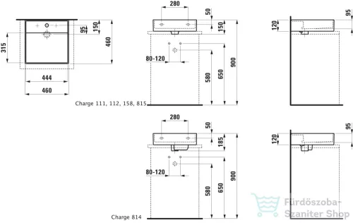 Laufen Kartell By Laufen 46x46 cm-es csiszolt aljú mosdó rejtett túlfolyóval,matt fekete H8183317161111