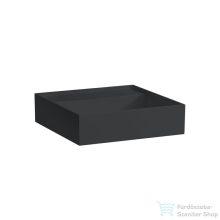   Laufen Kartell By Laufen 46x46 cm-es csiszolt aljú mosdó csaplyuk és túlfolyó nélkül,matt fekete H8183317161121