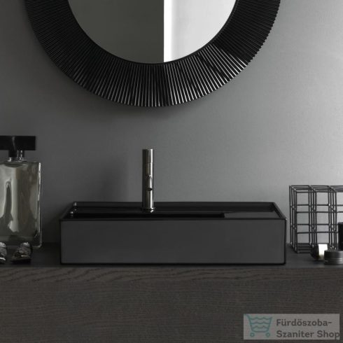 Laufen Kartell By Laufen 60x46 cm-es mosdó 1 csaplyukkal, matt fekete H8183347161111