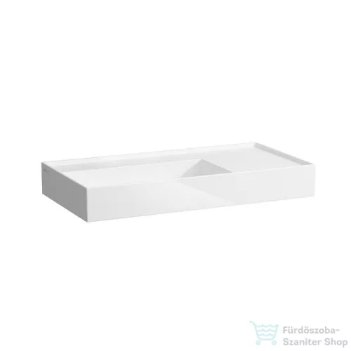 Laufen Kartell By Laufen 90x46 cm-es csiszolt aljú mosdó csaplyuk és túlfolyó nélkül,fehér H8183380001121