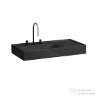 Laufen Kartell By Laufen 90x46 cm-es csiszolt aljú mosdó 3 csaplyukkal,fényes fekete H8183380201581