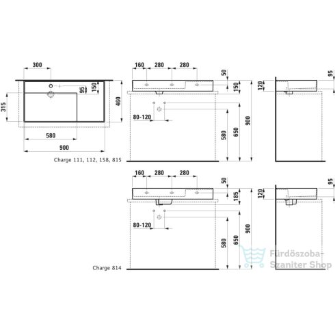 Laufen Kartell By Laufen 90x46 cm-es csiszolt aljú mosdó 2 csaplyukkal,túlfolyó nélkül,LCC bevonattal,fehér H8183384008151