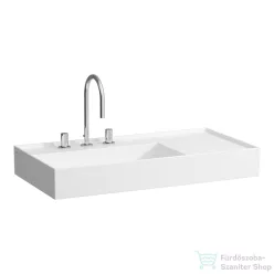   Laufen Kartell By Laufen 90x46 cm-es csiszolt aljú mosdó 3 csaplyukkal,matt fehér H8183387571581