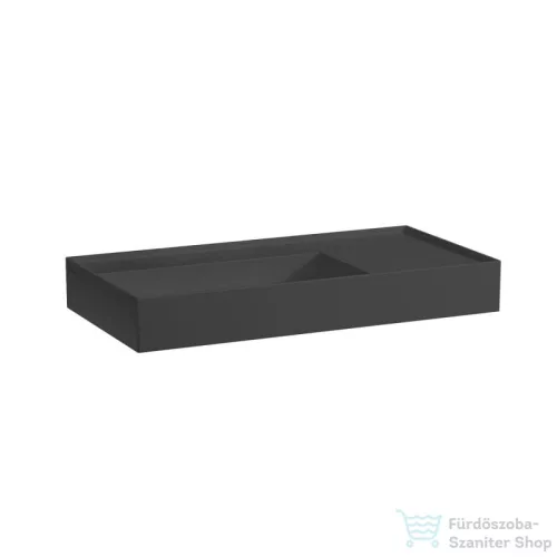 Laufen Kartell By Laufen 90x46 cm-es csiszolt aljú mosdó csaplyuk és túlfolyó nélkül,graphite matt H8183387581121