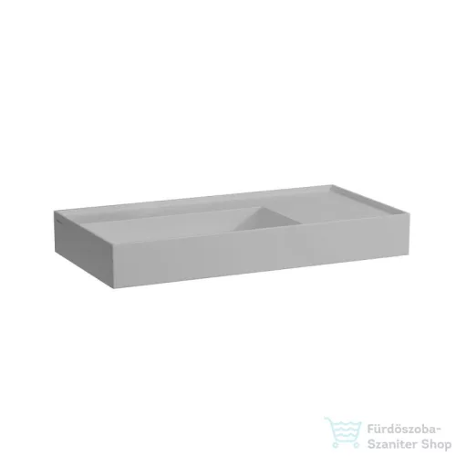 Laufen Kartell By Laufen 90x46 cm-es csiszolt aljú mosdó csaplyuk és túlfolyó nélkül,matt szürke H8183387591121