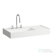   Laufen Kartell By Laufen 90x46 cm-es csiszolt aljú mosdó 3 csaplyukkal,LCC Active bevonattal,fehér H818338A001581