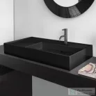 Laufen Kartell By Laufen 90x46 cm-es csiszolt aljú mosdó, bal oldali polccal,1 csaplyukkal,fényes fekete H8183390201111