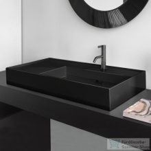   Laufen Kartell By Laufen 90x46 cm-es csiszolt aljú mosdó, bal oldali polccal,1 csaplyukkal,fényes fekete H8183390201111