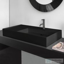   Laufen Kartell By Laufen 90x46 cm-es csiszolt aljú mosdó, bal oldali polccal,1 csaplyukkal,matt fekete H8183397161111
