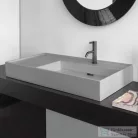 Laufen Kartell By Laufen 90x46 cm-es csiszolt aljú mosdó, bal oldali polccal,1 csaplyukkal,matt szürke H8183397591111