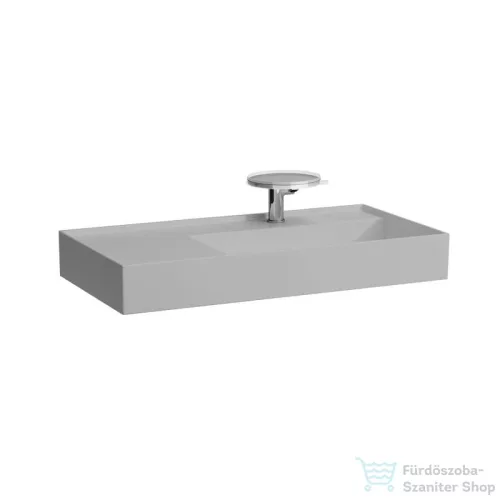 Laufen Kartell By Laufen 90x46 cm-es csiszolt aljú mosdó, bal oldali polccal,1 csaplyukkal,matt szürke H8183397591111