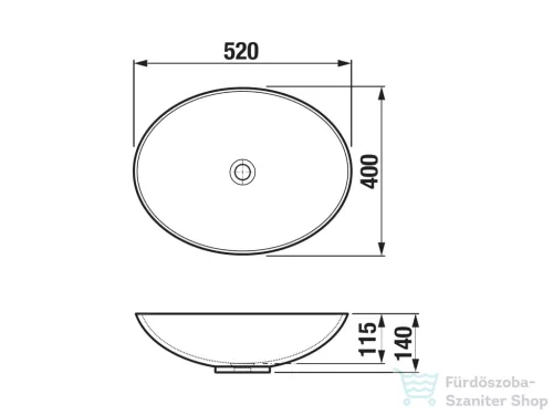 Jika Astra 52x39,5 cm-es pultra ültethető mosdó,fehér H8183640001121