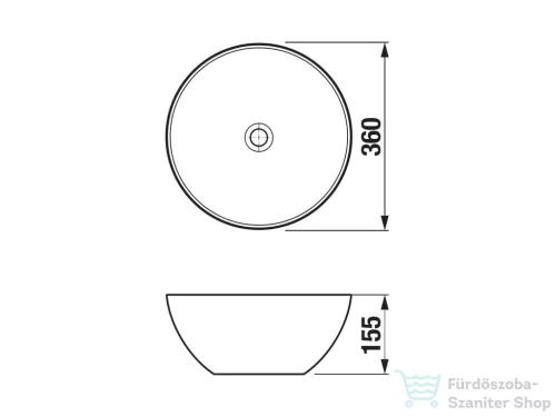 Jika Astra 36 cm-es pultra ültethető mosdó, matt fehér H8183657571121