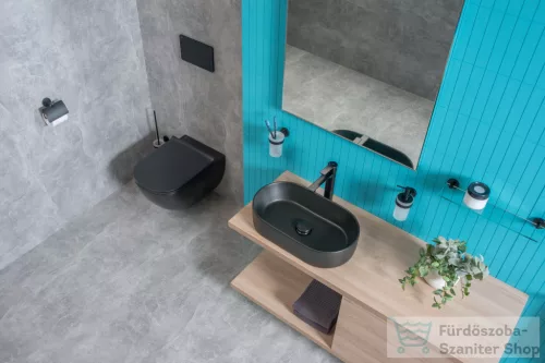 Jika Astra 53x31 cm-es pultra ültethető mosdó, matt fekete H8183667161121