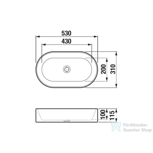 Jika Astra 53x31 cm-es pultra ültethető mosdó, matt fehér H8183667571121