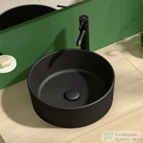 Jika Cubito Pure 40 cm-es pultra ültethető mosdó,matt fekete H8184207161121