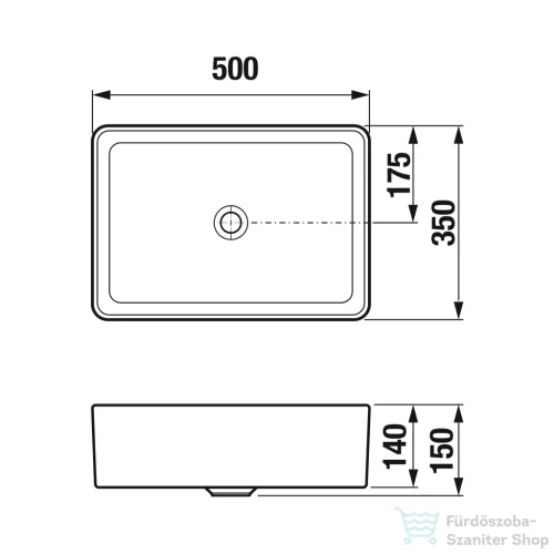 Jika Cubito Pure 50x35 cm-es pultra ültethető mosdó Jika Perla bevonattal,fehér H8184231001121