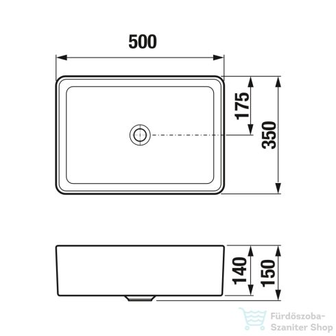 Jika Cubito Pure 50x35 cm-es pultra ültethető mosdó,matt fehér H8184237571121