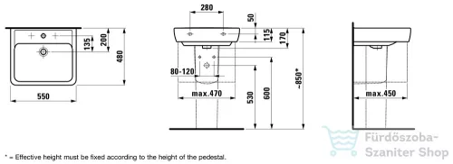 Laufen Pro 55x48 cm-es mosdó LCC bevonattal,fehér H8189514001041