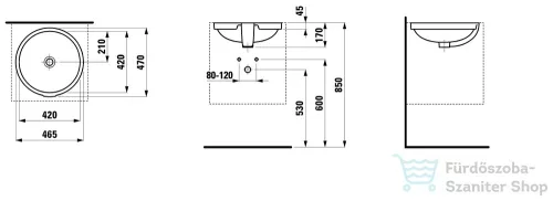 Laufen Pro 42cm-es alulról beépíthető mosdó H8189610001091 ( 818961 )