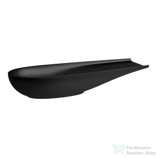 Laufen ILBAGNOALESSI 100x38 cm-es pultra ültethető mosdó kerámia lefolyószelep takaróval, matt fekete H8189747161121