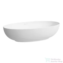   Laufen ILBAGNOALESSI 70x38 cm-es pultra ültethető mosdó kerámia lefolyószelep takaróval, matt fehér H8189777571121